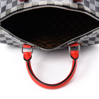Louis Vuitton Damier Speedy Bandouliere 30 Black White 5 of 14