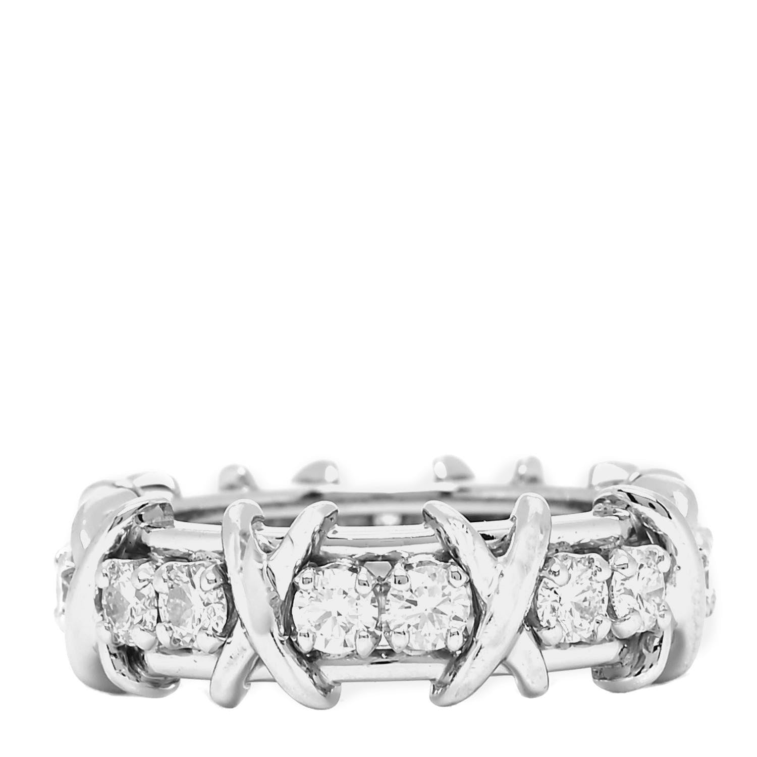 Tiffany Platinum Diamond Schlumberger Sixteen Stone Ring 49 5 1 of 4