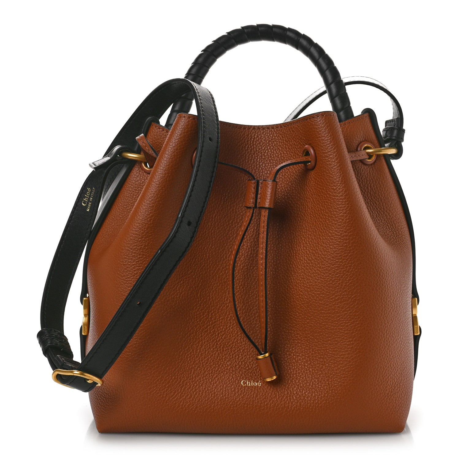 Chloe Grained Calfskin Marcie Bucket Bag Tan 1 of 8