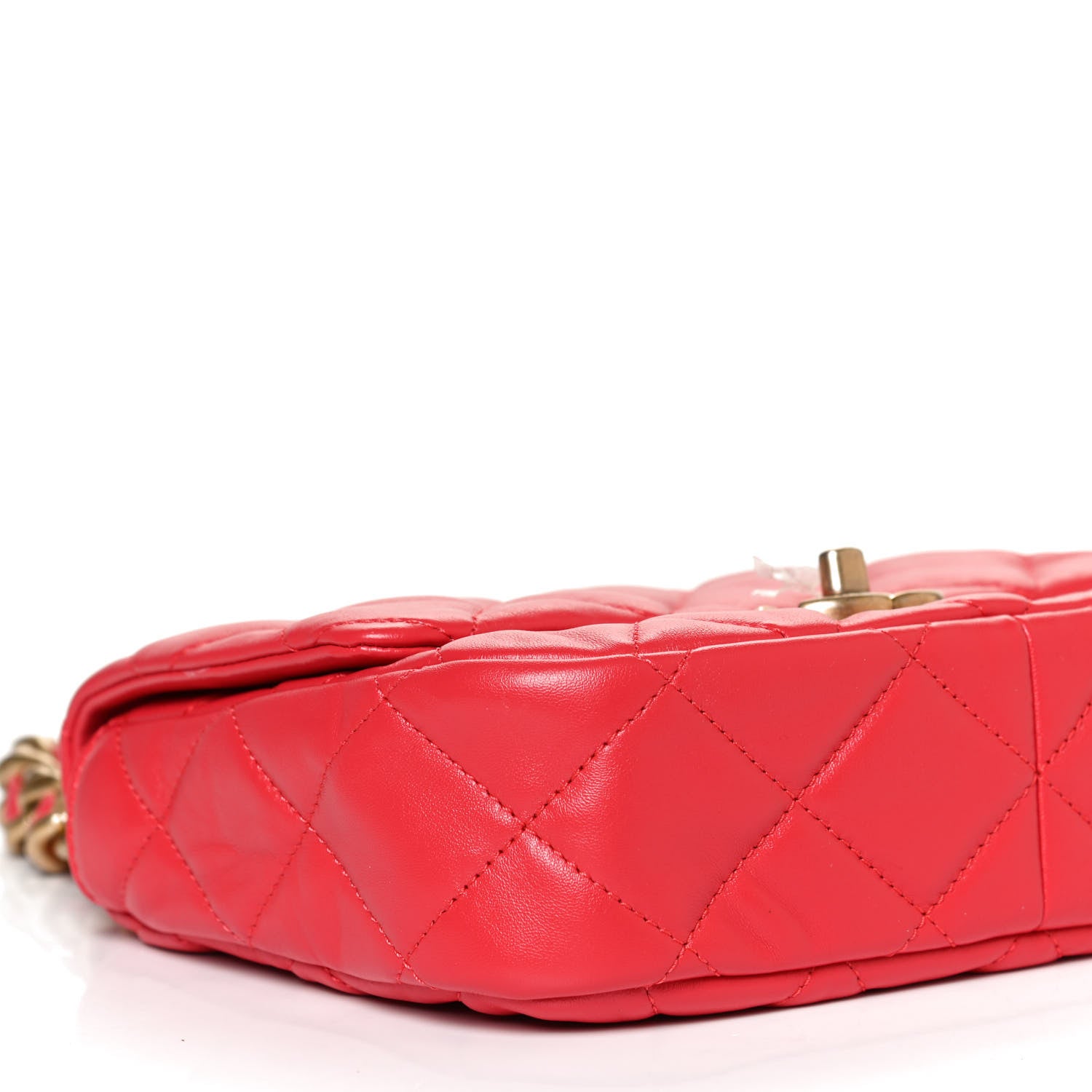 Chanel Lambskin Quilted Small Lacquered Chain Flap Red 9 of 9