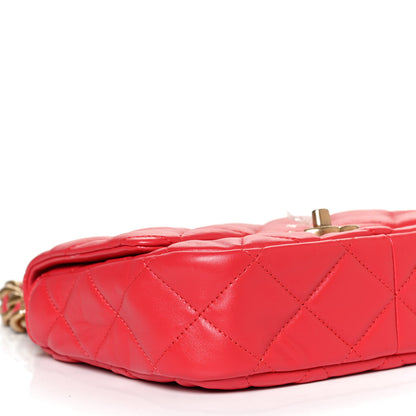 Chanel Lambskin Quilted Small Lacquered Chain Flap Red 9 of 9