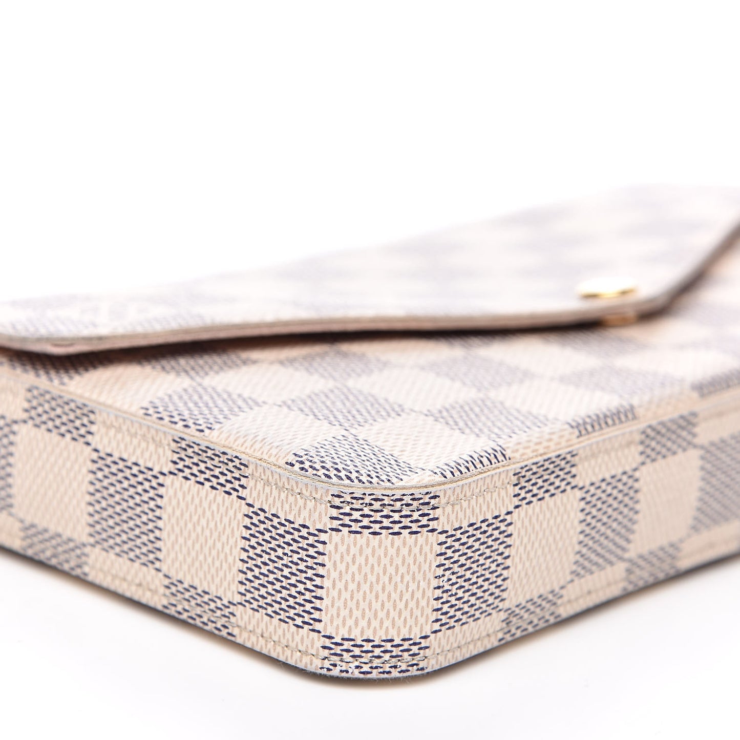 Damier Azur Pochette Felicie Chain Wallet Rose Ballerine