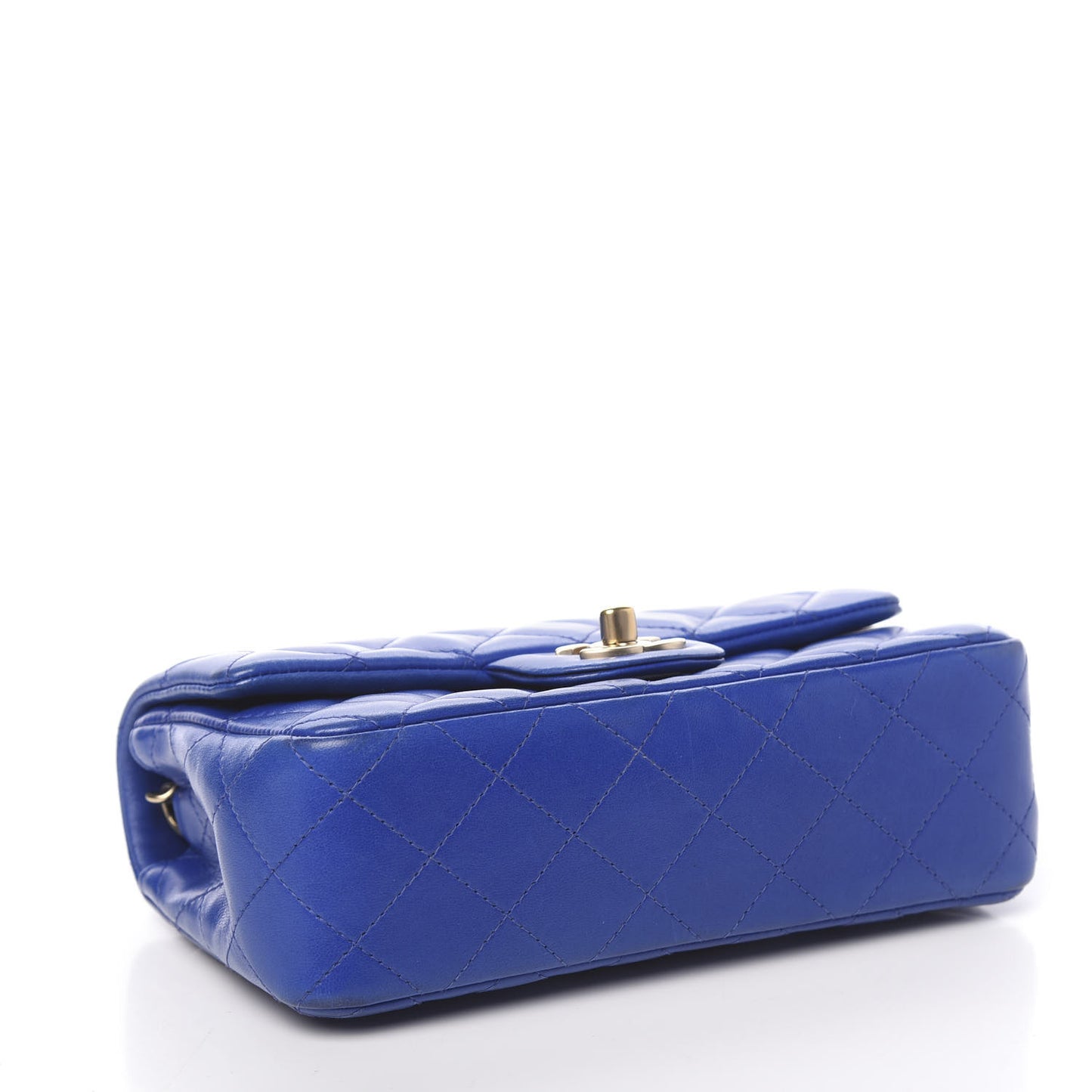Lambskin Quilted Mini Rectangular Flap Blue