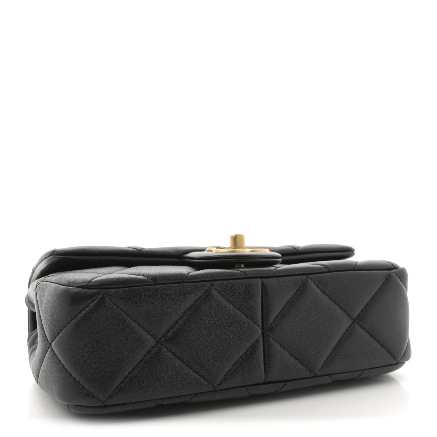 Lambskin Quilted Pearl Small Flap Black