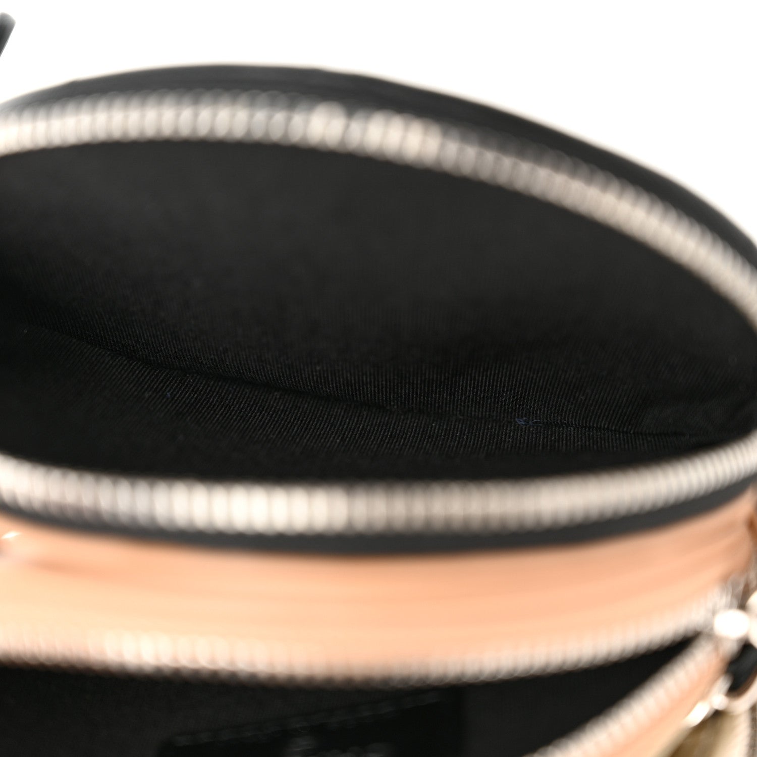 Chanel Lambskin Quilted Round Clutch With Multicolor  Black Beige Gold White 5 of 12