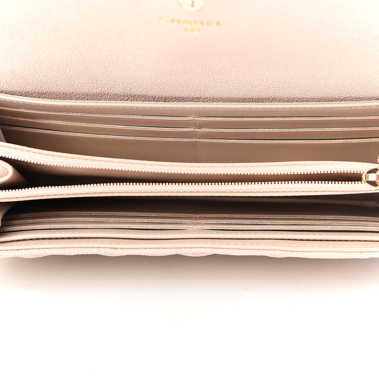 Chanel Caviar Quilted Large Boy Gusset Flap Wallet Beige 7 of 9