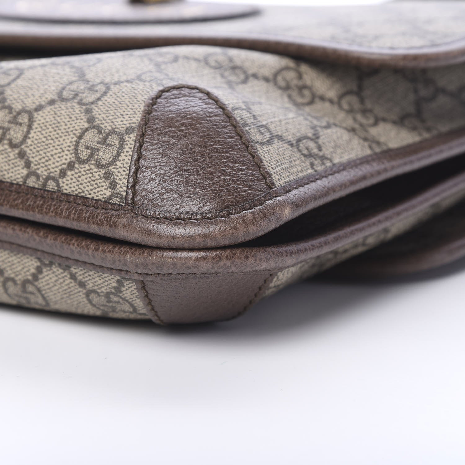 Gucci GG Supreme Monogram Web Neo Vintage Double Flap Messenger Bag Beige New Acero 10 of 12