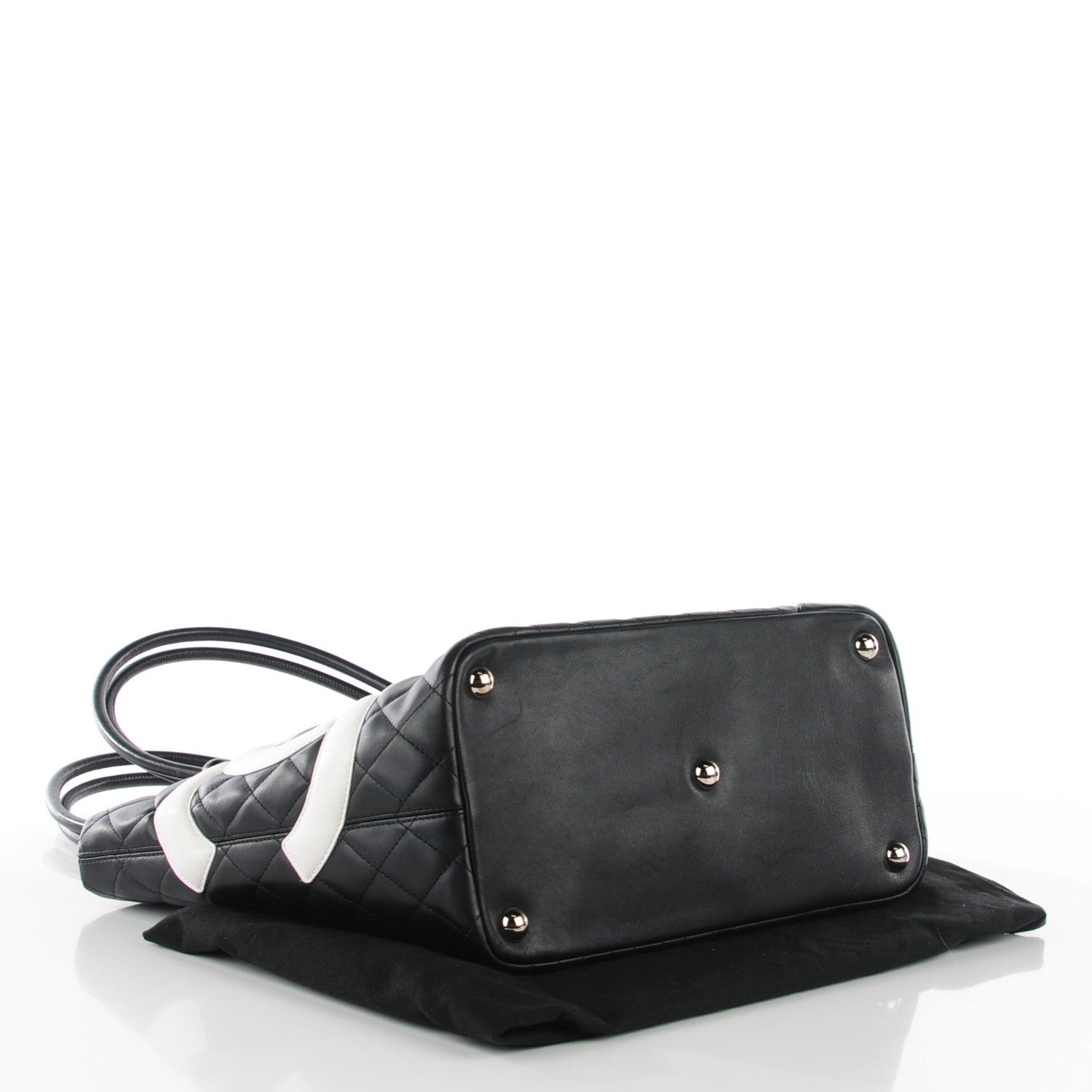 Chanel Calfskin Quilted Large Cambon Tote Black White 4 of 7