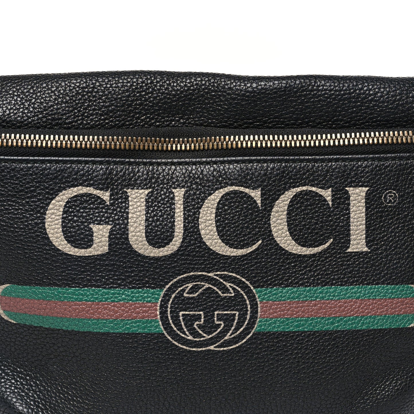 Grained Calfskin Logo Belt Bag Black