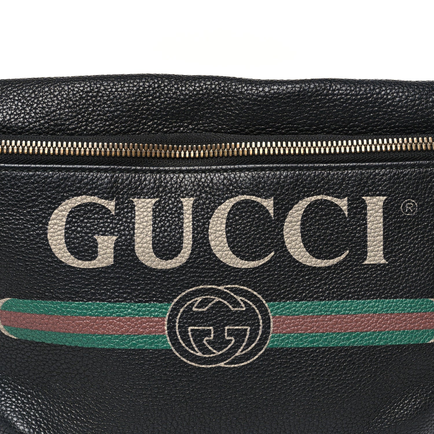 Gucci Grained Calfskin Logo Belt Bag Black 8 of 10