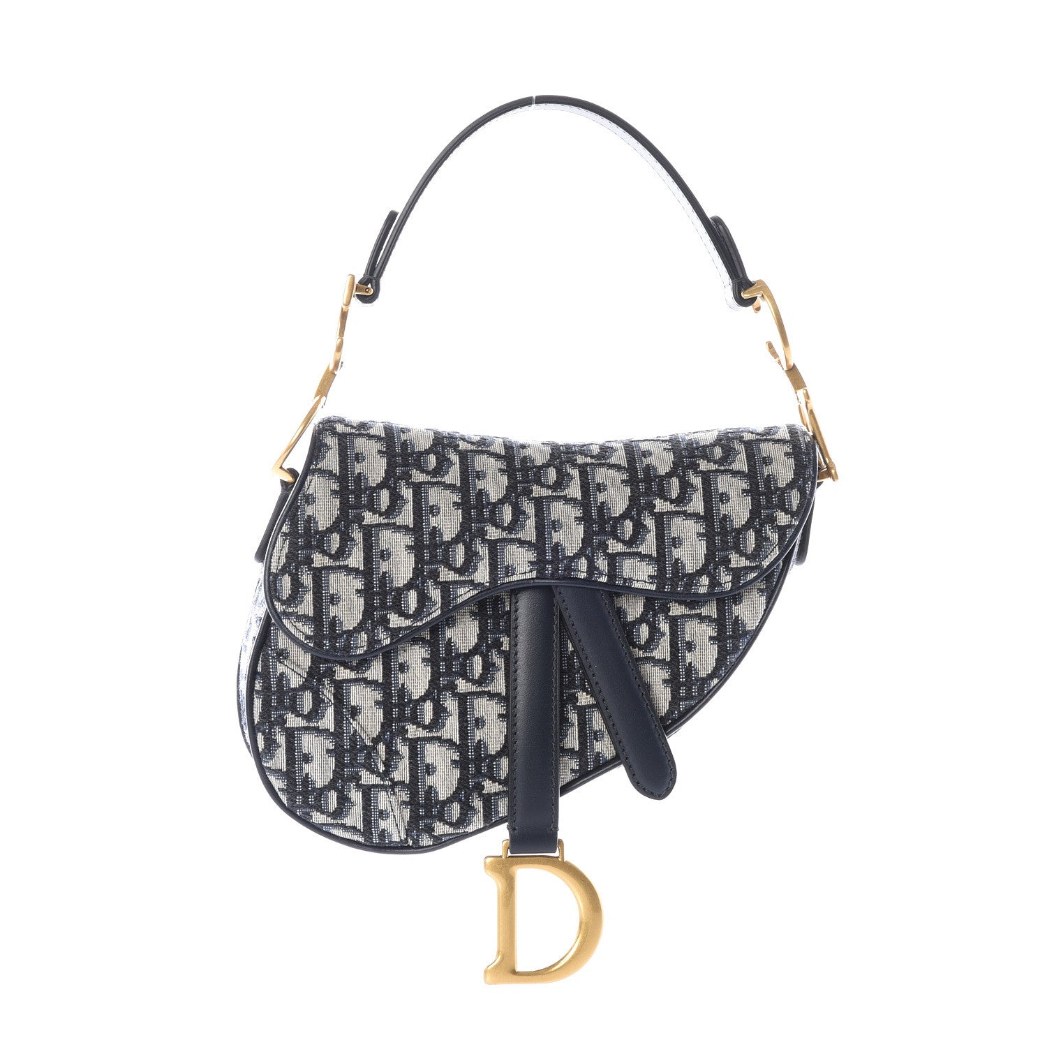 Christian Dior Oblique Mini Saddle Bag Blue 1 of 10