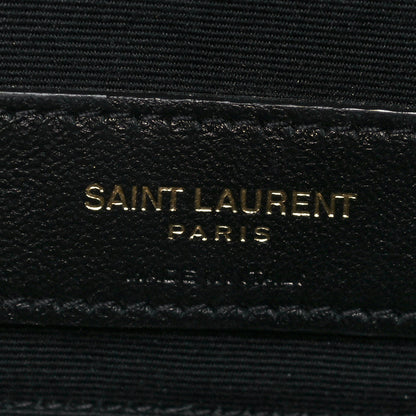 Saint Laurent Grained Lambskin Quilted Mini Becky Double Zip Bag Black 10 of 13
