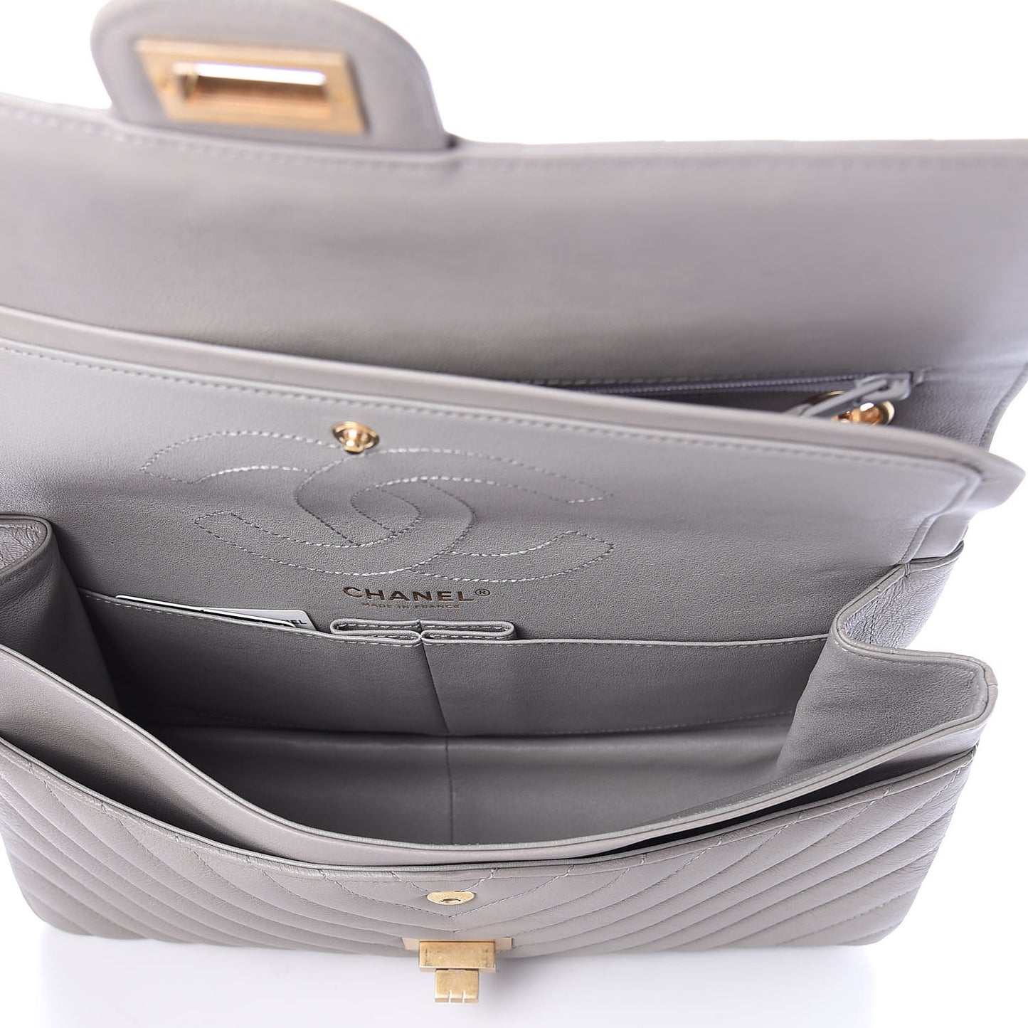 Calfskin Chevron Quilted 2.55 Reissue 226 Flap Grey