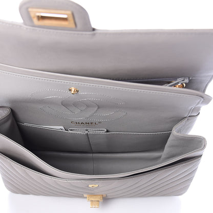 Chanel Calfskin Chevron Quilted 2.55 Reissue 226 Flap Grey 8 of 8