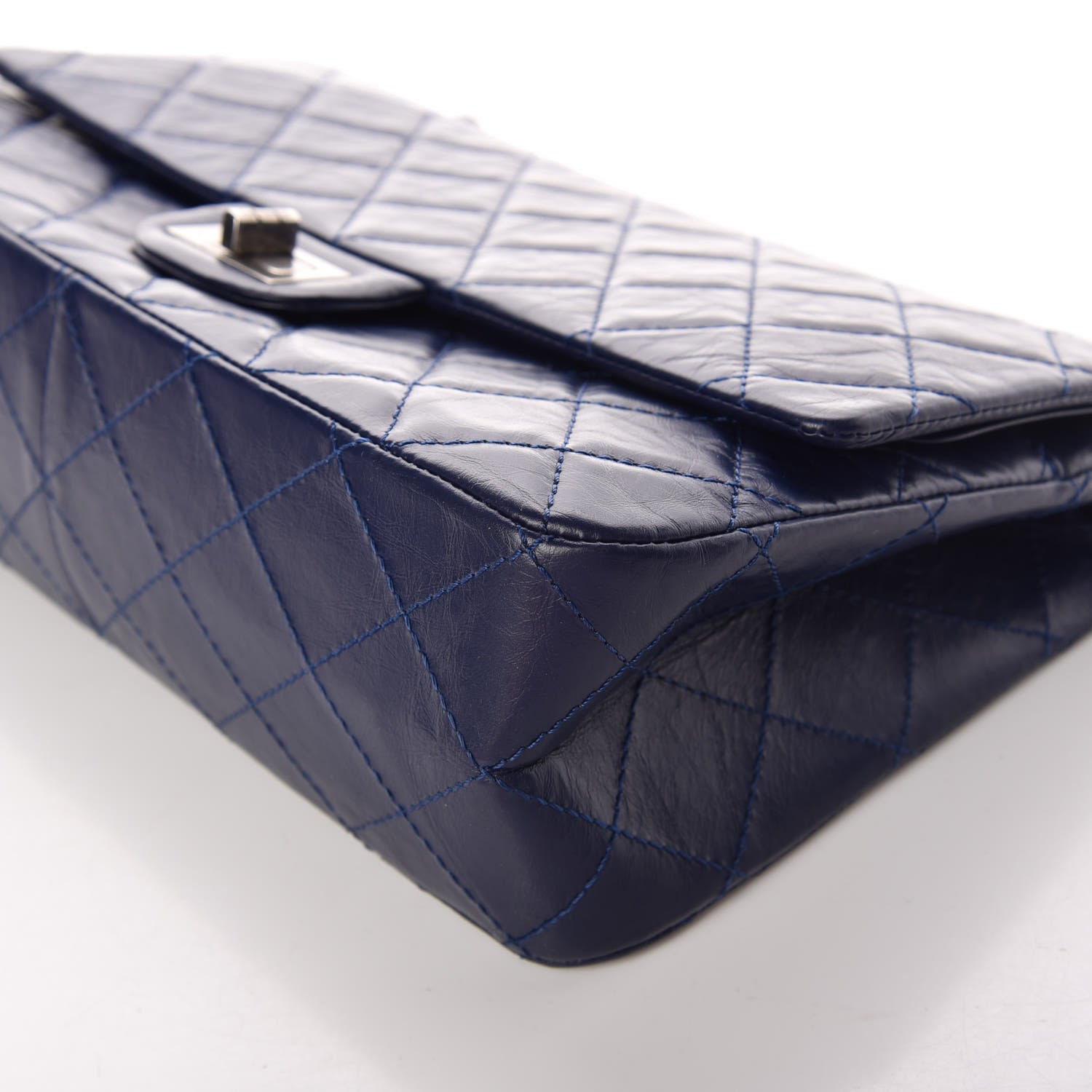 Chanel Aged Calfskin Quilted 2.55 Reissue 227 Flap Navy Blue 9 of 12