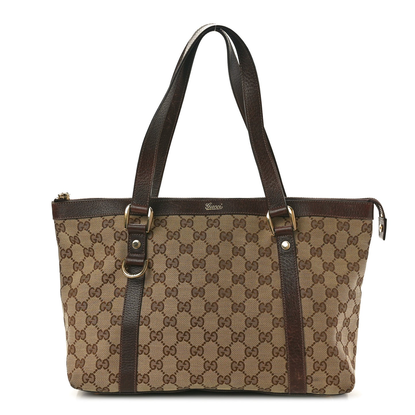 Monogram Medium Abbey Tote Dark Brown