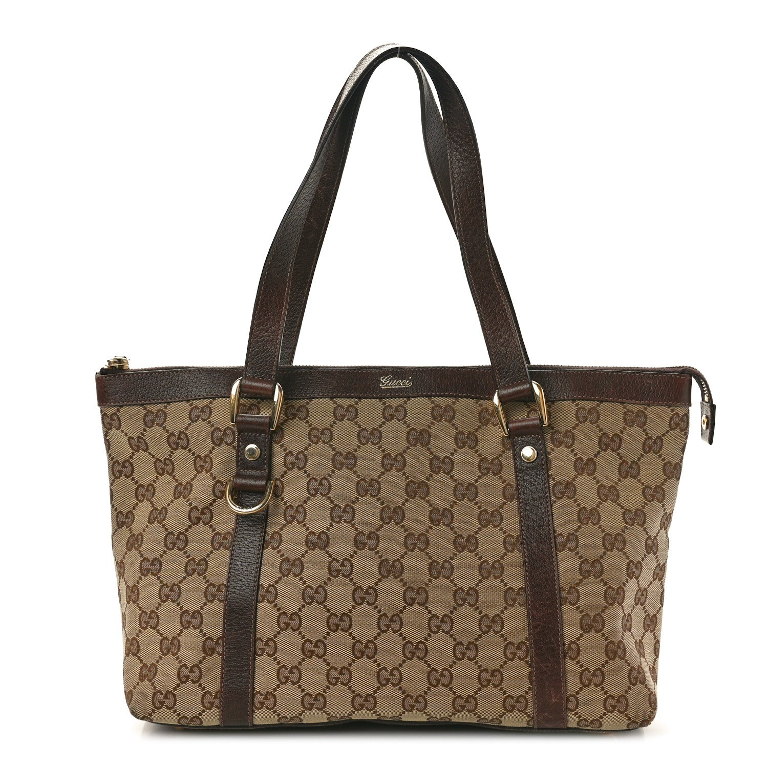 Gucci Monogram Medium Abbey Tote Dark Brown 1 of 12