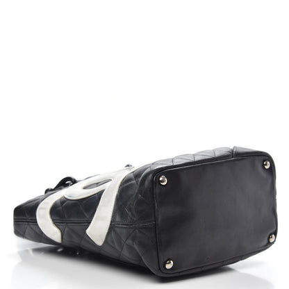 Chanel Calfskin Quilted Medium Cambon Tote Black White 4 of 21