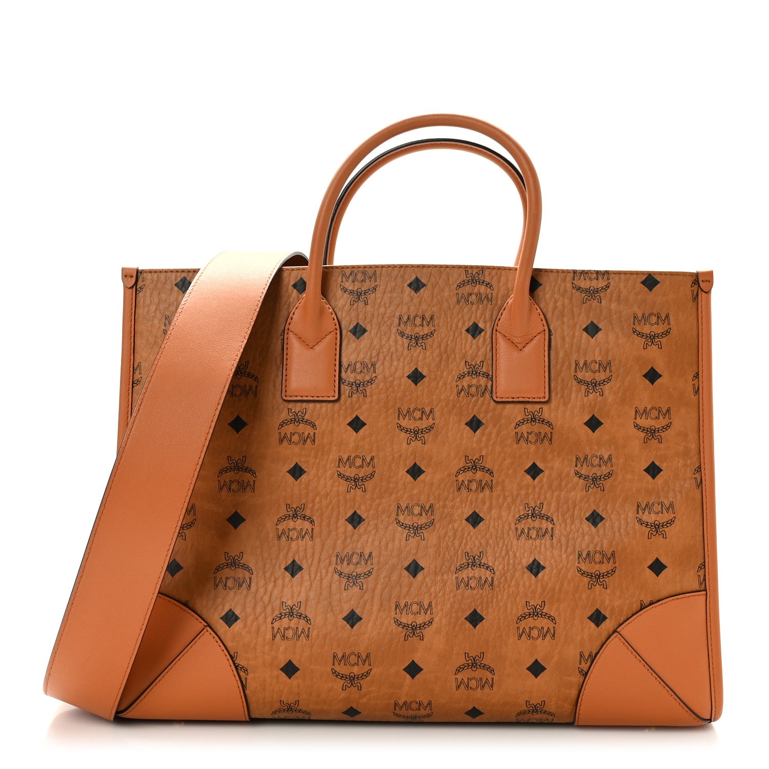 MCM Visetos Large Munich Tote Cognac 1 of 9