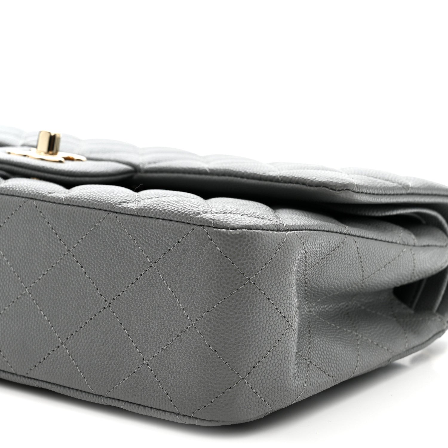 Chanel Caviar Quilted Medium Double Flap Grey 10 of 11