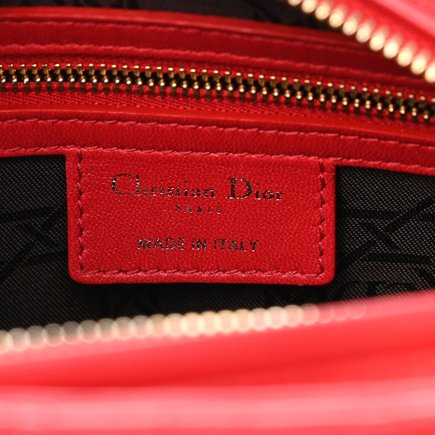 Lambskin Cannage Medium Lady Dior Red