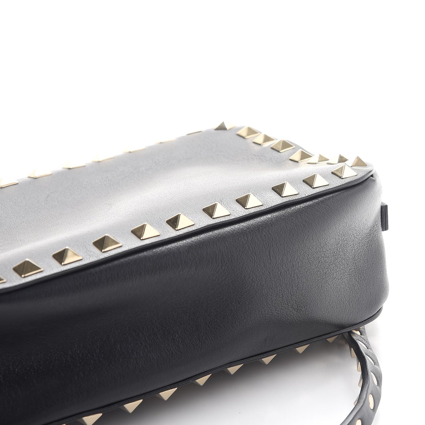 Calfskin Rockstud Camera Crossbody Bag Black