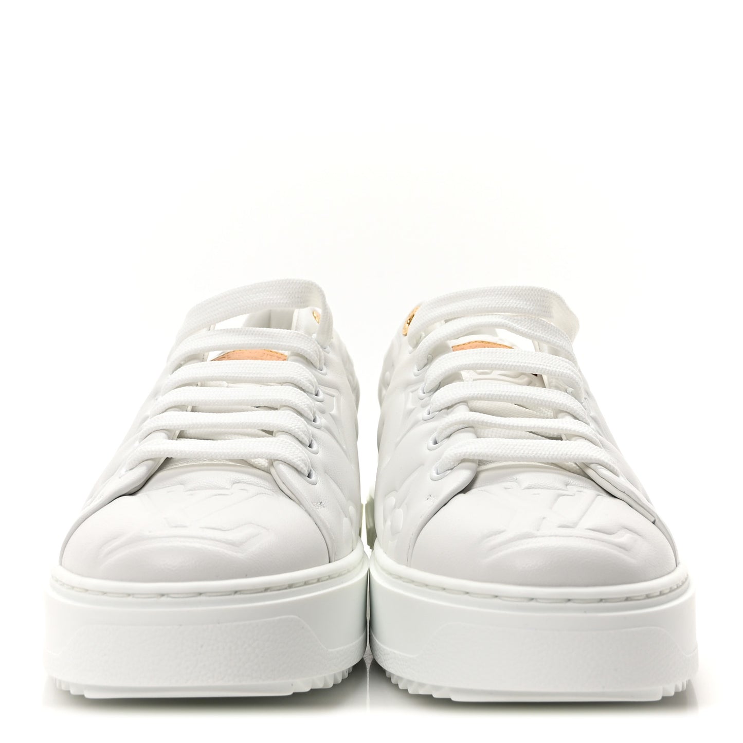 Lambskin Embossed Monogram Uniformes Time Out Sneakers 39.5 White