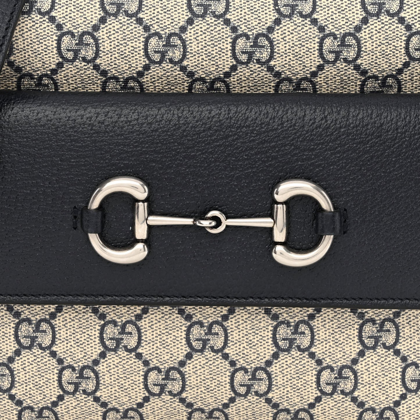 GG Supreme Monogram Small Horsebit 1955 Shoulder Bag Beige Blue