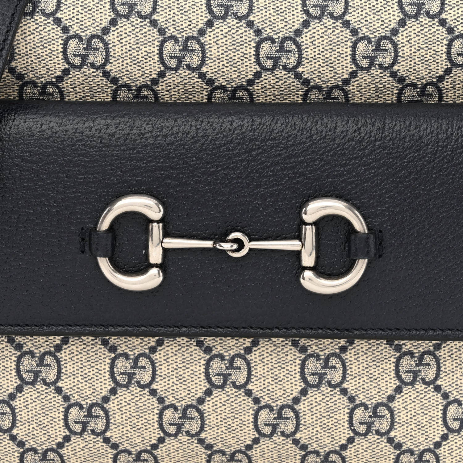 Gucci GG Supreme Monogram Small Horsebit 1955 Shoulder Bag Beige Blue 8 of 10