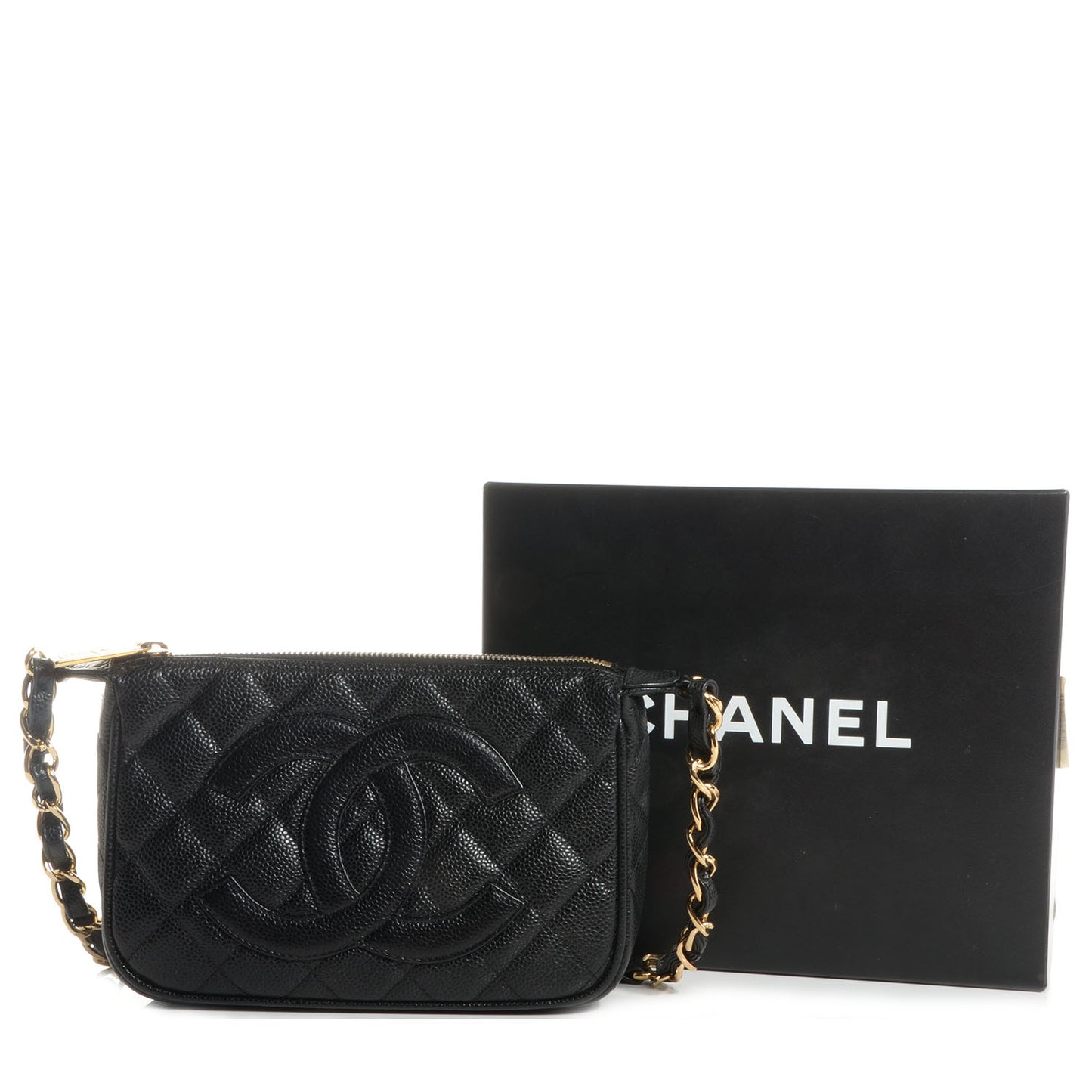 Caviar Quilted Pochette Black