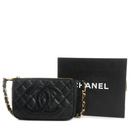 Chanel Caviar Quilted Pochette Black 3 of 8