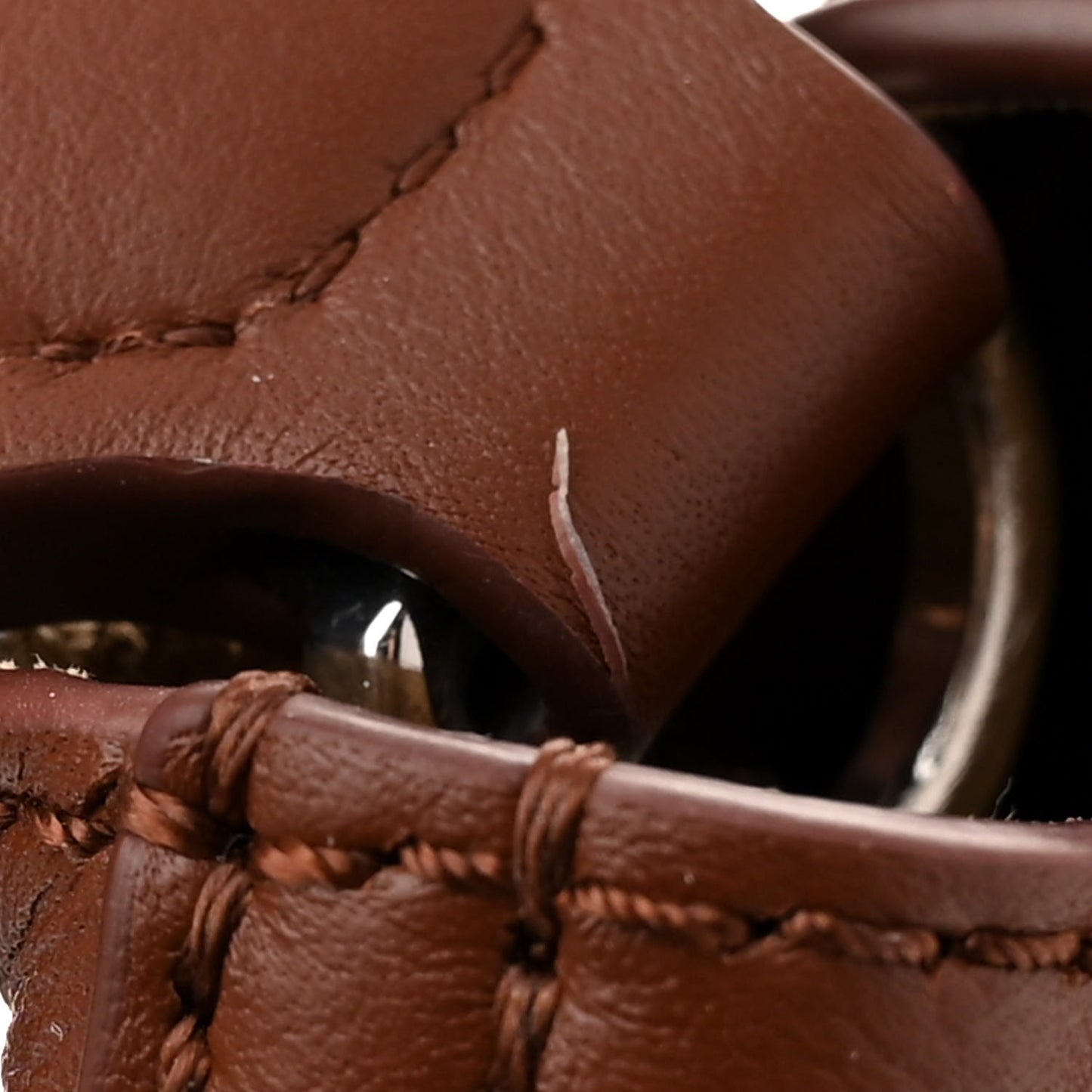 Shiny Supple Calfskin Flamenco Satchel Brownie