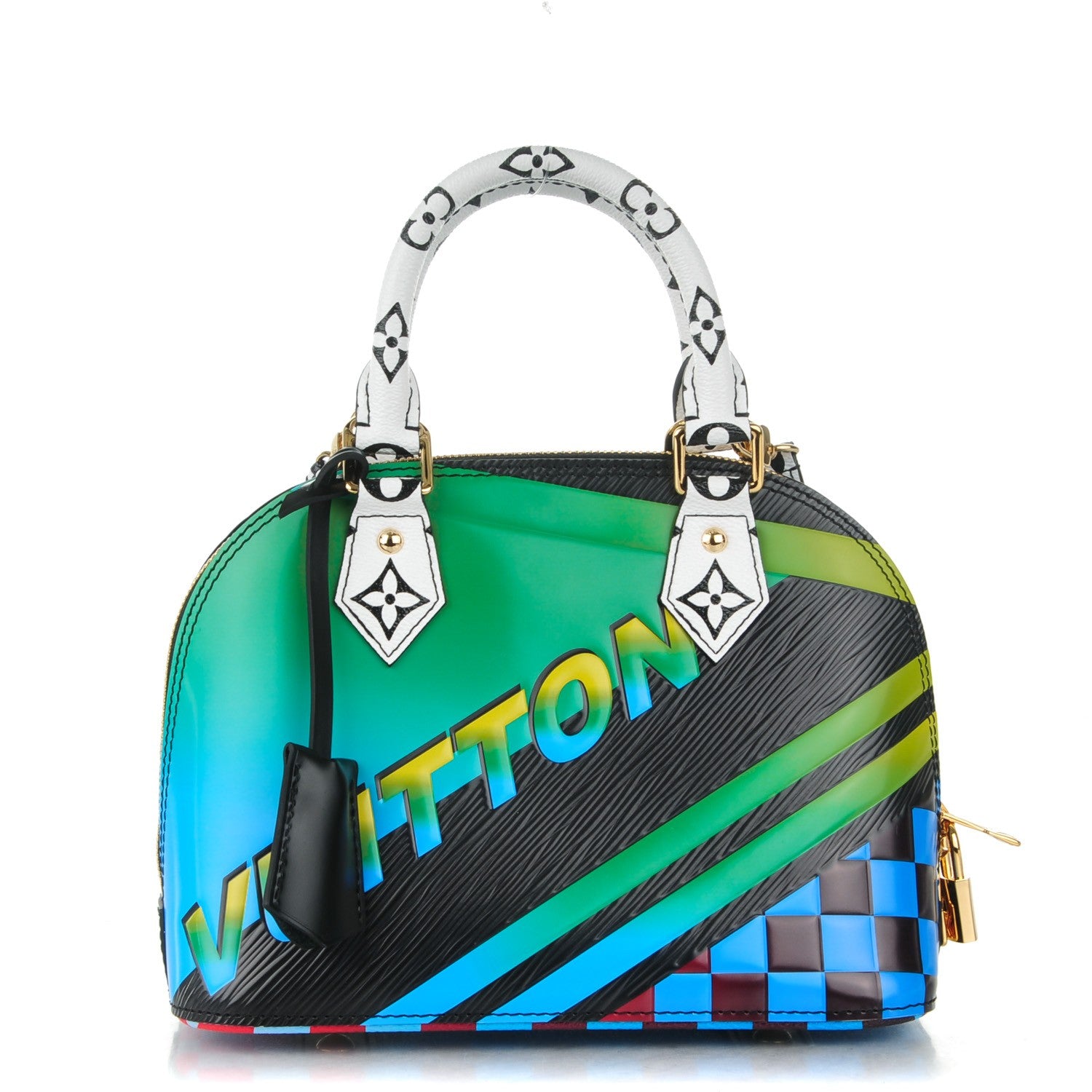 Louis Vuitton Epi Damier Race Alma BB Blue Vert 1 of 7