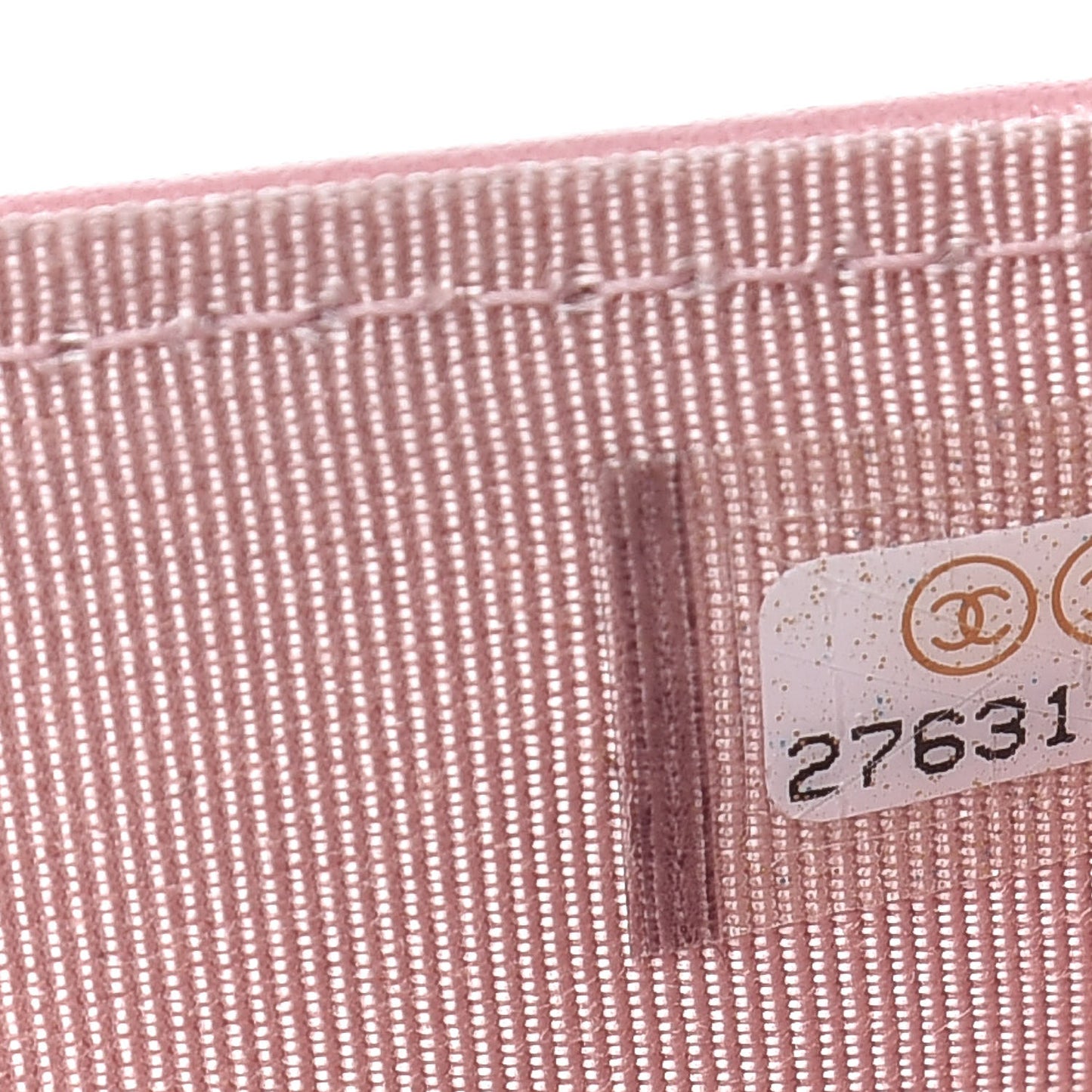 Iridescent Caviar Quilted Yen Wallet Rose Pink