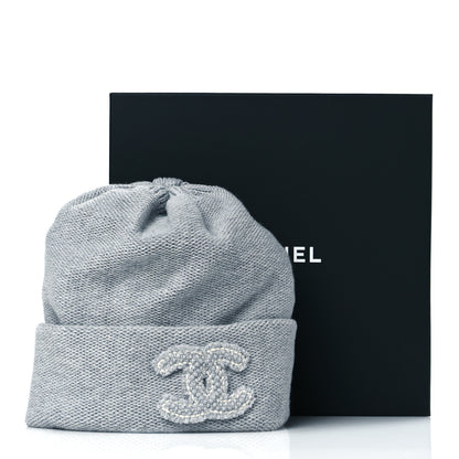 Chanel Cashmere CC Beanie Hat Grey 5 of 5