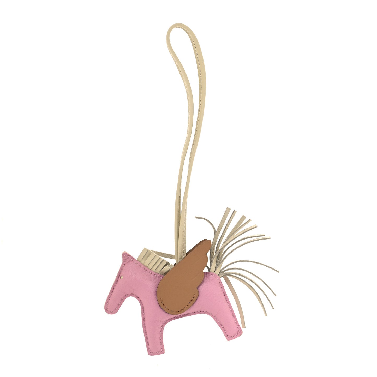 Milo Lambskin Grigri Rodeo Pegase Horse Bag Charm PM Mauve Sylvestre Craie Chai