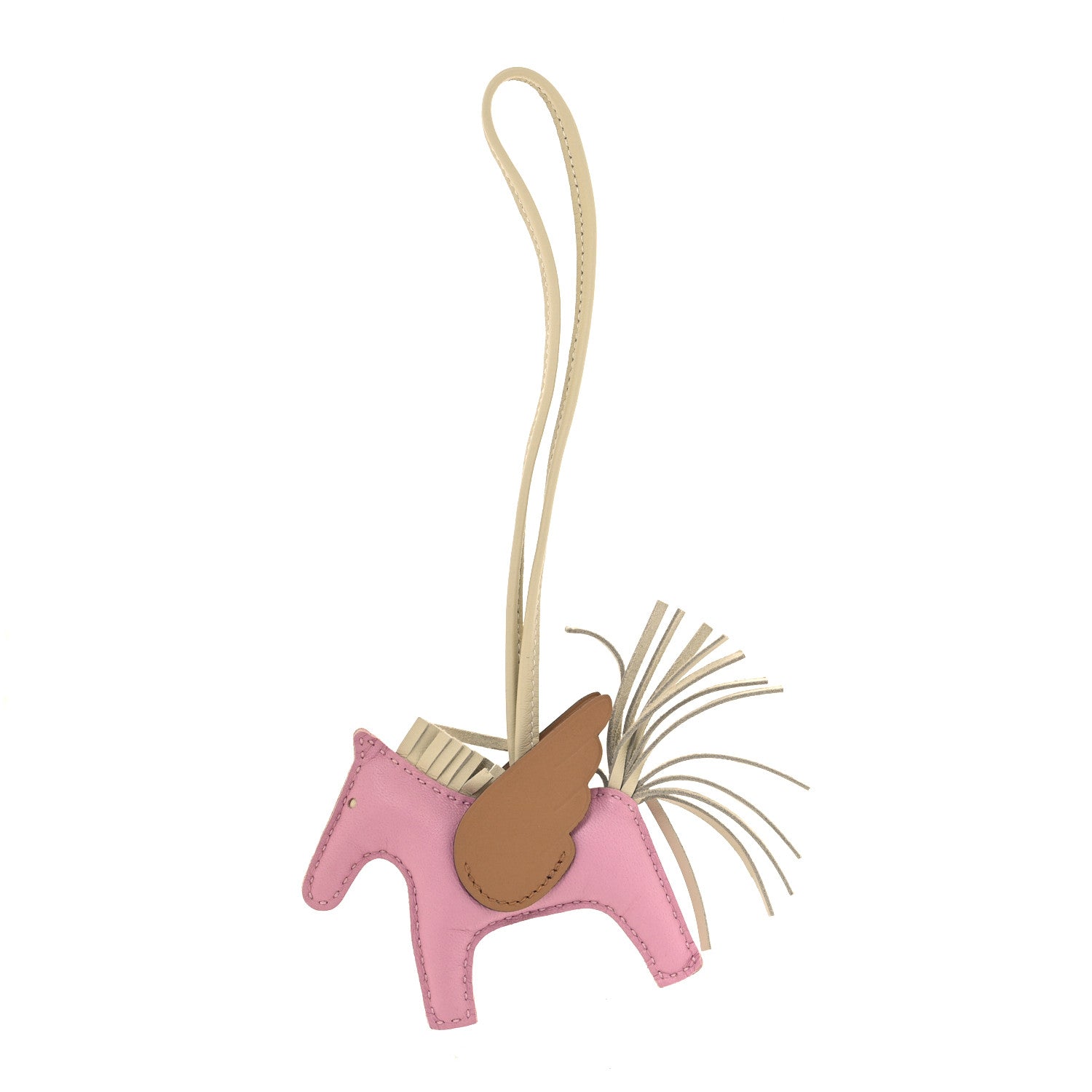 Hermes Milo Lambskin Grigri Rodeo Pegase Horse Bag Charm PM Mauve Sylvestre Craie Chai 1 of 5