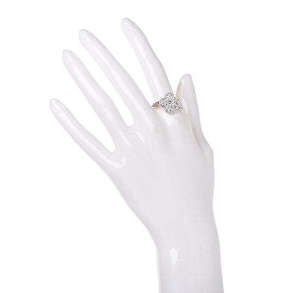 Van Cleef & Arpels 18K White Gold Diamond Vintage Alhambra Ring 60 9 5 of 11