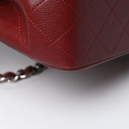 Chanel Caviar Quilted Jumbo Double Flap Dark Red 11 of 15