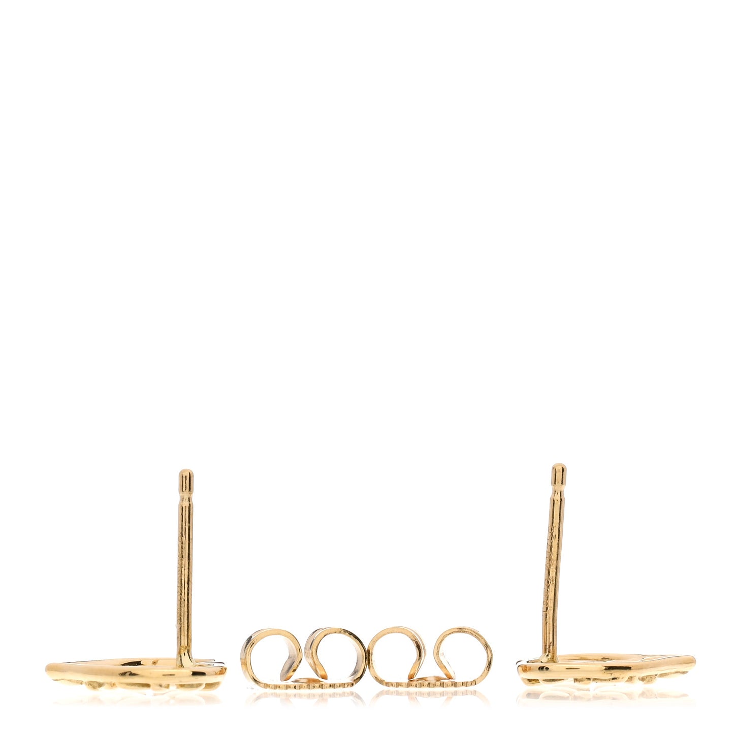 18K Yellow Gold Olive Leaf Heart Earrings