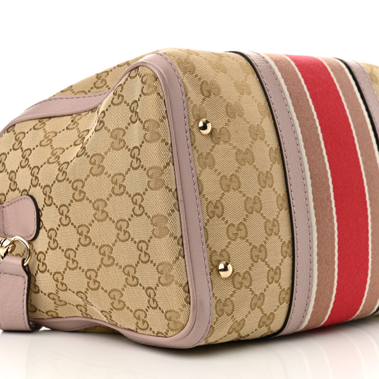 Monogram Selleria Calfskin Vintage Web Medium Boston New Sand Lilas