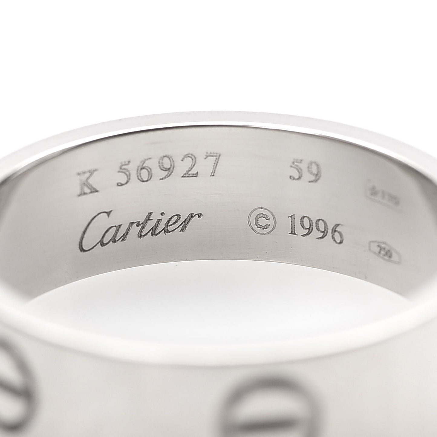 18K White Gold 5.5mm LOVE Ring 59 8.75