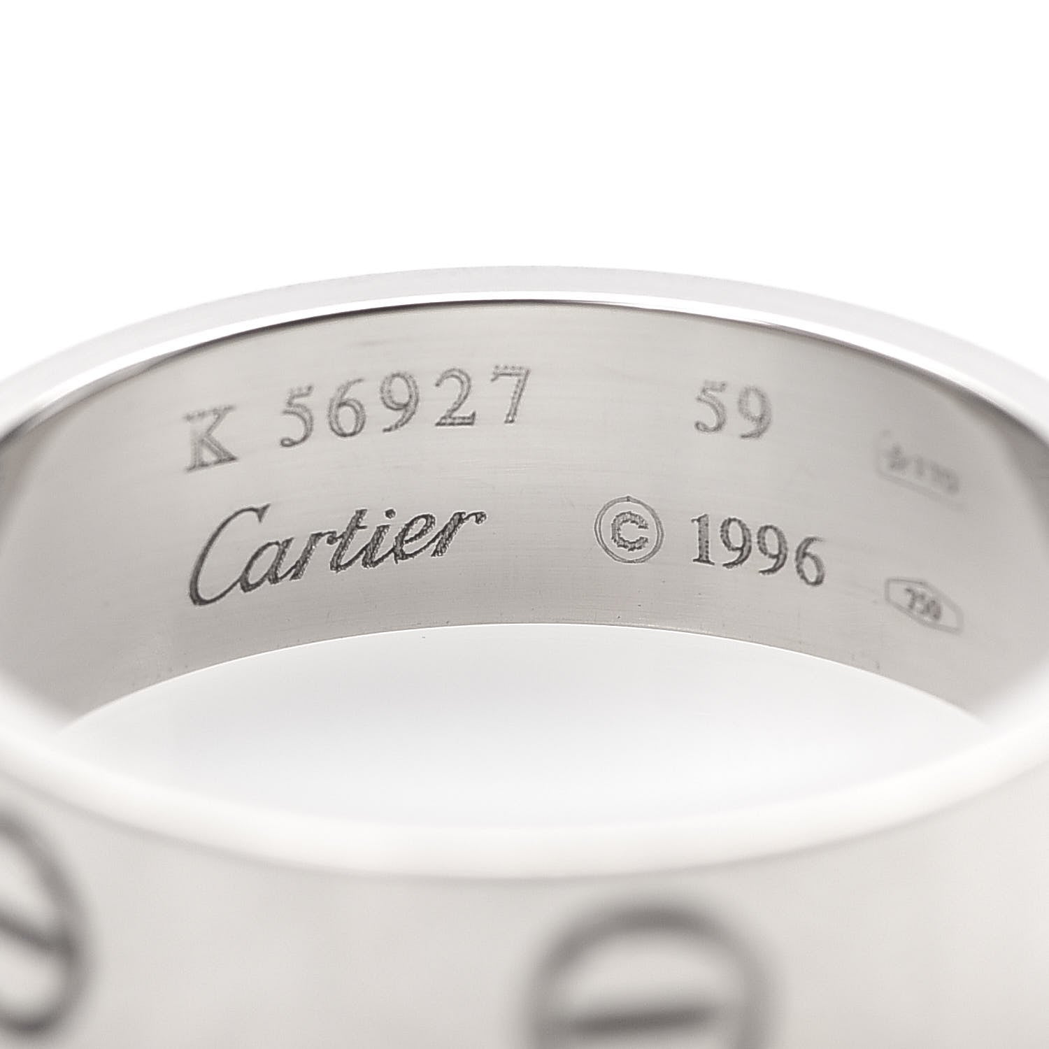 Cartier 18K White Gold 5.5mm LOVE Ring 59 8.75 4 of 4