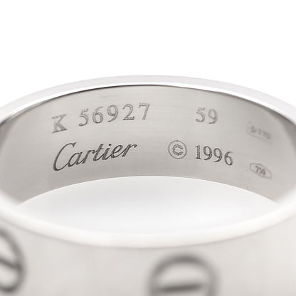 Cartier 18K White Gold 5.5mm LOVE Ring 59 8.75 4 of 4