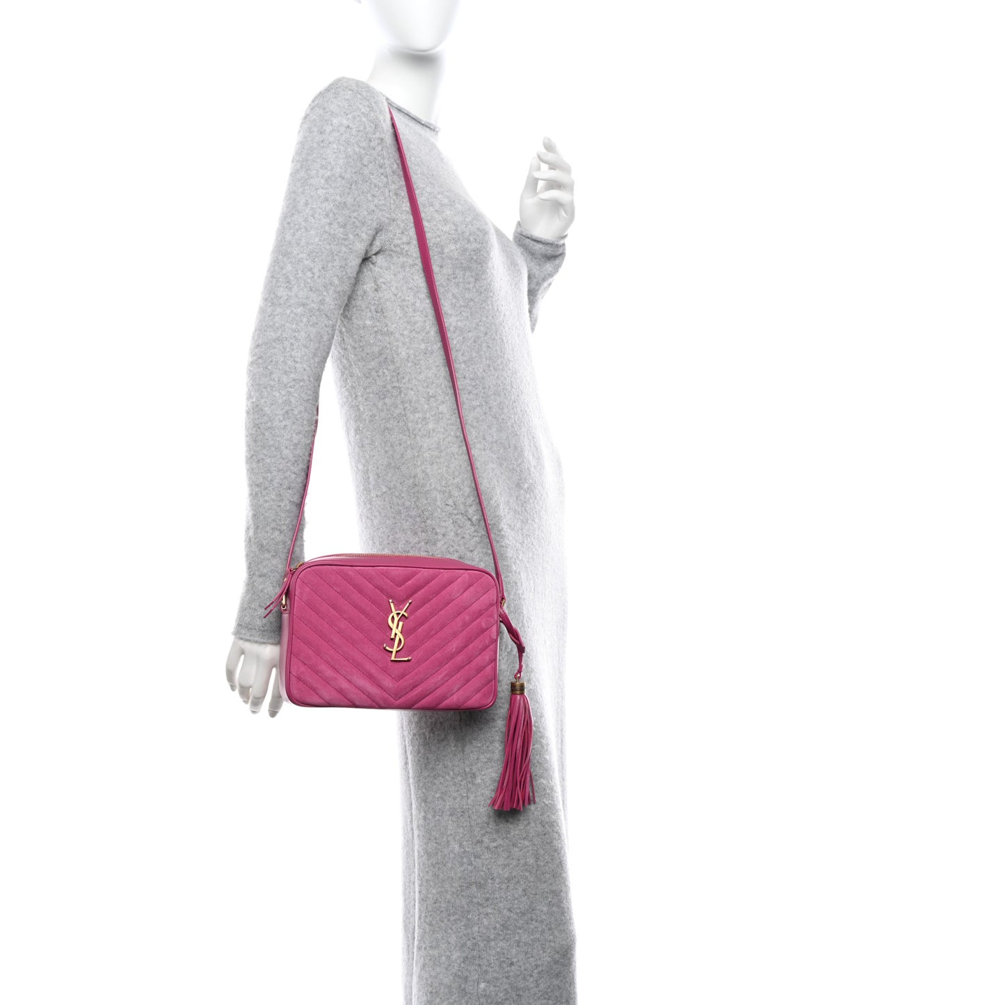 Suede Matelasse Monogram Lou Camera Bag Rose