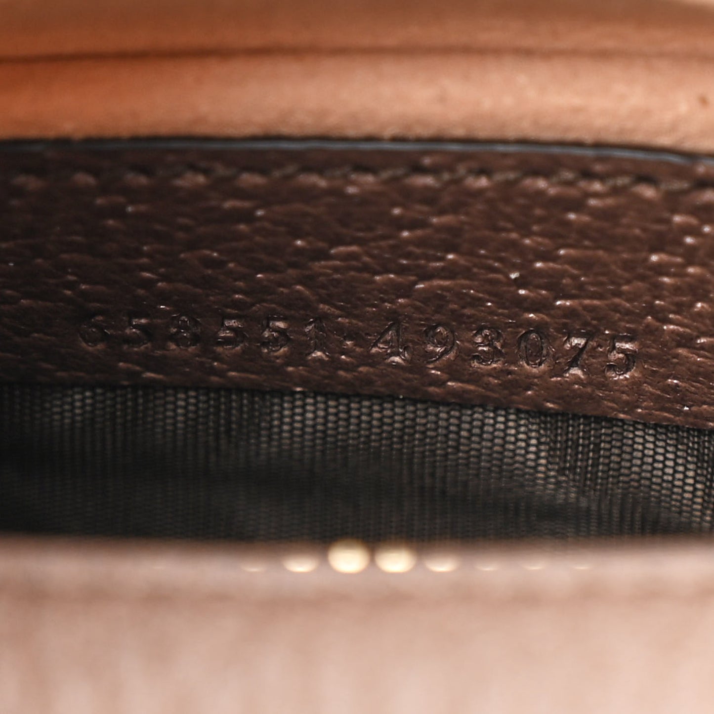 GG Supreme Monogram Textured Calfskin Web Mini Ophidia Half Moon Hobo Beige Ebony New Acero
