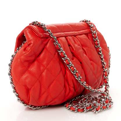 Chanel Washed Lambskin Quilted Medium Chain Around Messenger Red 3 of 10