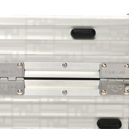 Fendi X RIMOWA Aluminum FF Print Roll Away Carry On Luggage Silver 10 of 10