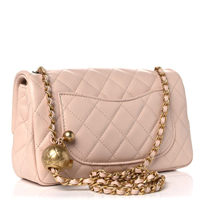 Chanel Lambskin Quilted Mini Rectangular Pearl Crush Flap Light Beige 3 of 10