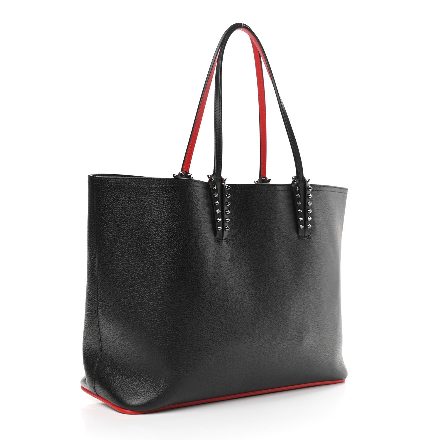 Christian Louboutin Calfskin Spikes East West Cabata Tote Black 4 of 11